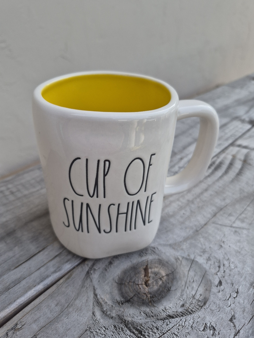 Rae Dunn ' CUP OF SUNSHINE' Ceramic Mug with Yellow Interior - Picture 2 of 3